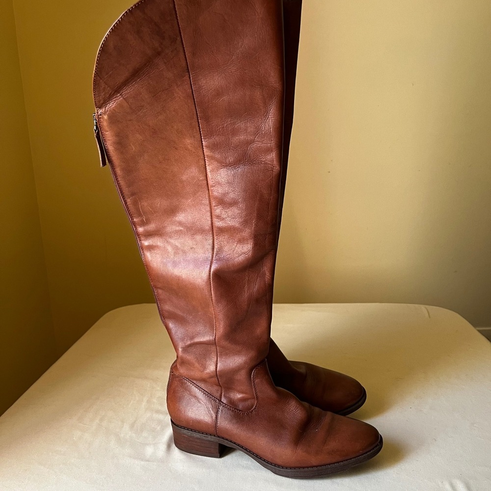 Brown Leather Knee-High Boots